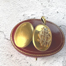 Load image into Gallery viewer, Victorian AEI Mourning Locket, Eternal Love Amity Eternity Infinity. Antique 18ct Gold Vermeil Memorial Pendant
