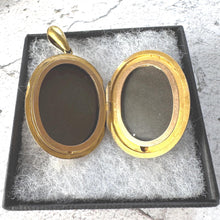 Load image into Gallery viewer, Victorian AEI Mourning Locket, Eternal Love Amity Eternity Infinity. Antique 18ct Gold Vermeil Memorial Pendant