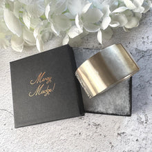 Load image into Gallery viewer, Antique Victorian Aesthetic Engraved Sterling Silver Bangle: 9ct Gold Roses & Leaves