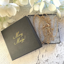 Load image into Gallery viewer, Victorian 18ct Rolled Gold Guard Chain Necklace: Antique 58" Gold-Filled Muff Chain With Dog-Clip & Spring Ring