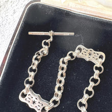 Cargar imagen en el visor de la galería, Victorian ALBO SILVER Fancy Albert Pocket Watch Chain: Mens Collectible Antique Jewellery