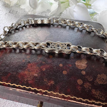 Cargar imagen en el visor de la galería, Victorian ALBO SILVER Fancy Albert Pocket Watch Chain: Mens Collectible Antique Jewellery