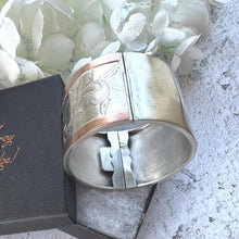 Charger l'image dans la galerie, Victorian Sterling Silver & 9ct Rose Gold Bangle c1860
