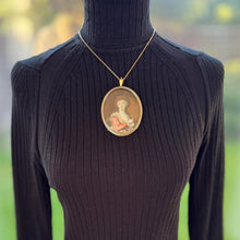 Load image into Gallery viewer, Antique Georgian Portrait Miniature Pendant: 18th Century Portrait Of A Lady Preparing A Drink