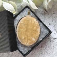 Load image into Gallery viewer, Antique Rolled Gold Portrait Miniature Pendant: Hand-Painted Victorian Lady In Mourning Dress