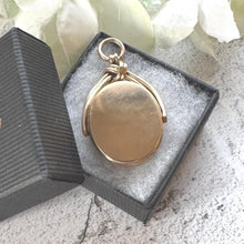 Load image into Gallery viewer, Victorian 9ct Gold Scottish Bloodstone Spinner Fob: Antique Eternity Love Knot & Shield Large Pendant, Hallmarked 1894