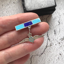 Load image into Gallery viewer, Vintage Sterling Silver & Enamel WWII RAF Sweetheart Brooch: 1940s Military Love Token Jewellery
