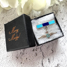 Load image into Gallery viewer, Vintage Sterling Silver & Enamel WWII RAF Sweetheart Brooch: 1940s Military Love Token Jewellery