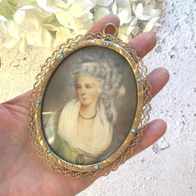 Load image into Gallery viewer, Georgian Signed Portrait Miniature of a Lady, Ormolu Pendant Frame, Cased