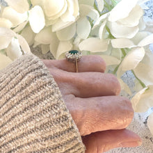 Load image into Gallery viewer, Antique Victorian 9ct Gold Emerald Green & White Paste Diamond Cluster Ring