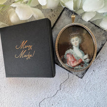 Load image into Gallery viewer, Antique Georgian Portrait Miniature Pendant: 18th Century Portrait Of A Lady Preparing A Drink