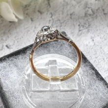 Load image into Gallery viewer, Antique 1920s Sapphire Diamond Cluster Ring: 18ct Gold & Platinum Edwardian/Art Deco Engagement Ring