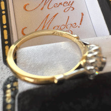 Load image into Gallery viewer, Antique 1920s Sapphire Diamond Cluster Ring: 18ct Gold & Platinum Edwardian/Art Deco Engagement Ring