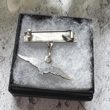 Load image into Gallery viewer, Vintage Sterling Silver & Enamel WWII RAF Sweetheart Brooch: 1940s Military Love Token Jewellery