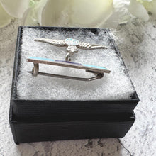 Load image into Gallery viewer, Vintage Sterling Silver & Enamel WWII RAF Sweetheart Brooch: 1940s Military Love Token Jewellery