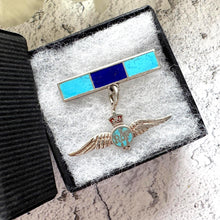 Load image into Gallery viewer, Vintage Sterling Silver & Enamel WWII RAF Sweetheart Brooch: 1940s Military Love Token Jewellery