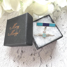 Load image into Gallery viewer, Vintage Sterling Silver & Enamel WWII RAF Sweetheart Brooch: 1940s Military Love Token Jewellery