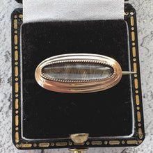 Load image into Gallery viewer, Antique Georgian 15ct Gold Hairwork Keepsake Brooch Circa 1800 : Sentimental Memorial Cravat/Lapel Pin