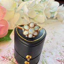 Charger l'image dans la galerie, Antique Victorian Natural Opal & Diamond Daisy Cluster Ring, Size UK T, US 9-1/2