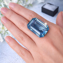 Load image into Gallery viewer, Exceptional 72.92ct London Blue Topaz, Emerald Cut Large Loose Gemstone, Vintage 1970s