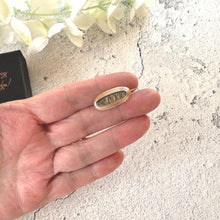 Load image into Gallery viewer, Antique Georgian 15ct Gold Hairwork Keepsake Brooch Circa 1800 : Sentimental Memorial Cravat/Lapel Pin