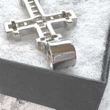 Load image into Gallery viewer, Vintage Heavy Sterling Silver Iced Cross Pendant, CZ Hip Hop Style Statement