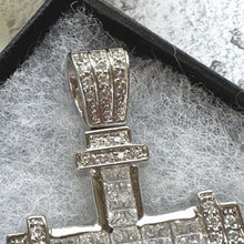 Load image into Gallery viewer, Vintage Heavy Sterling Silver Iced Cross Pendant, CZ Hip Hop Style Statement