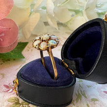 Charger l'image dans la galerie, Antique Victorian Natural Opal & Diamond Daisy Cluster Ring, Size UK T, US 9-1/2