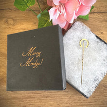 Load image into Gallery viewer, Antique Victorian Sterling Silver Lucky Horseshoe Stick Pin, Circa 1890