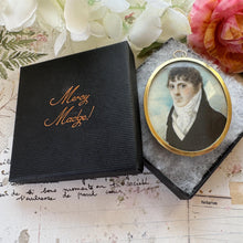 Load image into Gallery viewer, Antique Georgian Portrait Miniature Pendant of a Gentleman: Romantic Regency Keepsake, circa 1805–1820