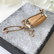 画像をギャラリービューアに読み込む, Antique Georgian 9ct Gold & Pearl Mourning Cravat Pin with Hairwork Compartment