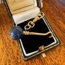 Charger l'image dans la galerie, Antique Victorian Lapis Lazuli Novelty Miniature Button Hook Pendant Charm