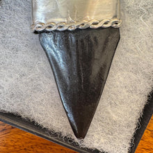 Load image into Gallery viewer, Large Megalodon Shark Tooth Sterling Silver Pendant: Vintage Real Fossil Statement Jewellery