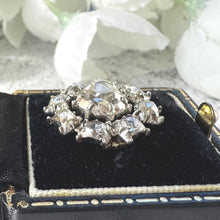 Carica l'immagine nel visualizzatore di Gallery, Georgian Rose Cut Diamond Daisy Halo Brooch, 18ct Gold, Foiled Diamonds