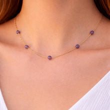 Load image into Gallery viewer, Antique Art Deco 14ct Rolled Gold Amethyst Station Necklace
