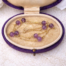 Load image into Gallery viewer, Antique Art Deco 14ct Rolled Gold Amethyst Station Necklace