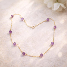Load image into Gallery viewer, Antique Art Deco 14ct Rolled Gold Amethyst Station Necklace