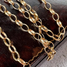 Lade das Bild in den Galerie-Viewer, Vintage 9ct Gold Oval Belcher Link 27" Long Chain Necklace: London 1983 Hallmarks