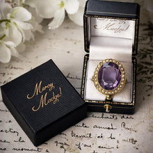 Charger l'image dans la galerie, Antique Victorian 9ct Gold, 11.50ct Amethyst & Pearl Cluster Ring