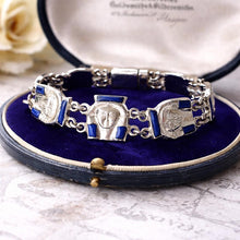 Carica l'immagine nel visualizzatore di Gallery, Art Deco Egyptian Revival Silver & Lapis Tutankhamun Bracelet