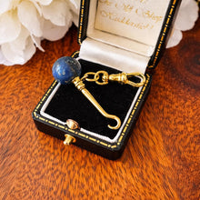 Charger l'image dans la galerie, Antique Victorian Lapis Lazuli Novelty Miniature Button Hook Pendant Charm
