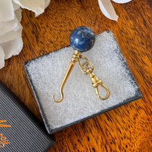 Charger l'image dans la galerie, Antique Victorian Lapis Lazuli Novelty Miniature Button Hook Pendant Charm