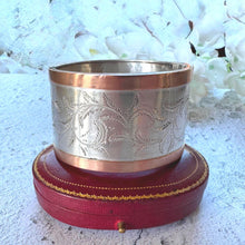 Charger l'image dans la galerie, Victorian Sterling Silver & 9ct Rose Gold Bangle c1860