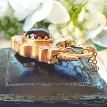 Carica l'immagine nel visualizzatore di Gallery, Antique Victorian Large 9ct Gold Almandine Garnet Shield Padlock Pendant/Bracelet Charm