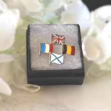 Charger l'image dans la galerie, Rare WW1 Allies Sweetheart Brooch Russia Included 1914-1917: Sterling Silver Enamel Antique Military Pin