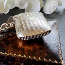 Charger l'image dans la galerie, Antique Sterling Silver Vesta Case Pendant, 1912 Birmingham Haseler, Engraved 1889–1914 Memorial Match Safe Necklace