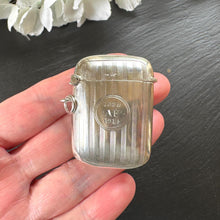 Charger l'image dans la galerie, Antique Sterling Silver Vesta Case Pendant, 1912 Birmingham Haseler, Engraved 1889–1914 Memorial Match Safe Necklace