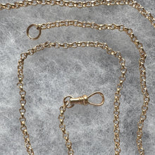 Charger l'image dans la galerie, Antique Victorian 18ct Rolled Gold Guard Chain. 135cm Belcher Link Muff Chain/Sautoir Necklace