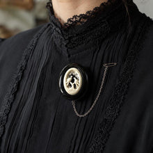 Charger l'image dans la galerie, Antique Victorian Whitby Jet Brooch with Carved Lovebirds Panel c1860