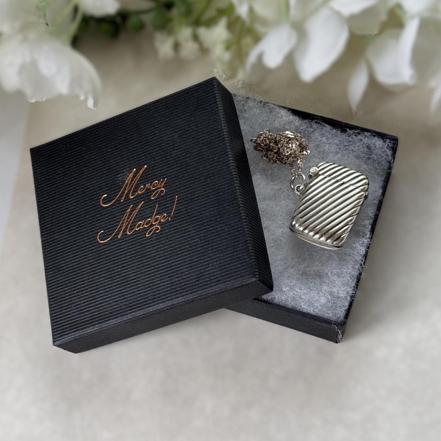 Antique Sterling Silver Miniature Vesta Match Safe Pendant, Chester 1901 Payton Pepper, Victorian Chatelaine Accessory